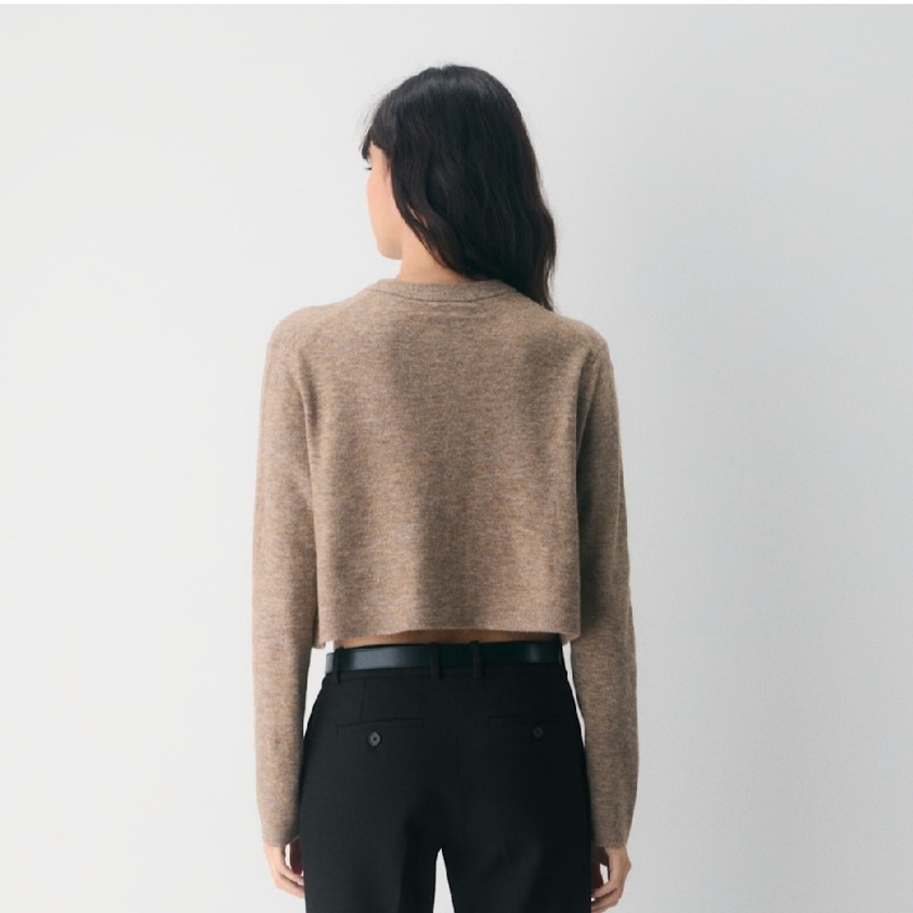 Aritzia Wilfred Sicily Cardigan in Heather Nomad Taupe - Picture 2 of 4